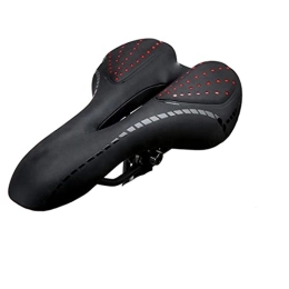 Computnys Mountain Bike Seat Breathable Soft Bike Bicycle Saddle PU Leather Surface Comfortable Road MTB Mountain Bike Cycling Saddle Seats Black Red