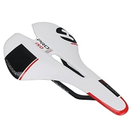 AdirMi Mountain Bike Seat Comfortable Bike Seat, Waterproof Anti-slip Durable Shock Absorbing Bicycle Saddle Microfiber Leather / Carbon Fiber Saddle Universal Men, Women, for Mountain Bikes, Road Bikes, White, 138mm