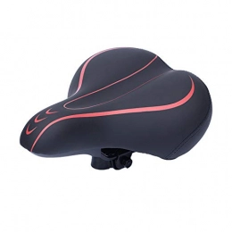 shangji Spares Dripex Gel Bike Seat Bicycle Saddle - Comfort Cycle Saddle Wide Cushion Pad Waterproof for Women Men - Fits MTB Mountain Bike / Road Bike / Spinning Exercise Bikes (Black red, ABS)