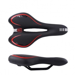 DUBAOBAO Bicycle Saddle Professional Mountain Bike Gel Saddle Mountain Bike Bicycle Cushion-Reflective Design + Hollow Design/Red