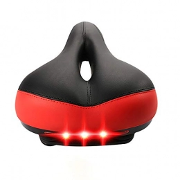 DNYJMDY07 Mountain Bike Seat Exercise Bike Seat Bicycle Saddles, Exercise Bike Seat Bicycle SaddlesBicycle with light cushion, mountain bike with taillight saddle, Red