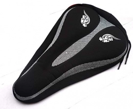 DNYJMDY07 Mountain Bike Seat Exercise Bike SeatBicycle Saddles, Mountain bike thickening soft full silicone cushion cover - black