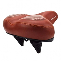 F Fityle Spares F Fityle Shockproof Extra Wide Bike Seat Big Bum Breathable Bicycle Padded Cushioned Seat with Thick Gel / Sponge with USB Taillight Lamp - Brown Gel