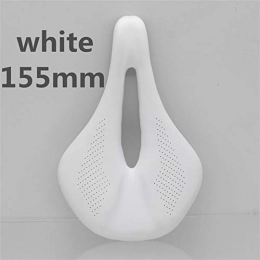 FHJSK Spares FHJSK bike seat Outdoor cycling, pu+carbon fiber saddle, road mtb mountain bike bicycle saddle for man tt Triathlon cycling saddle time trail comfort races seat (Color : WHITE 155MM)