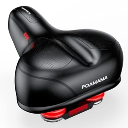 Foamama Comfortable Bike Seat, Compatible with Peloton, Exercise, Road, and Mountain Bikes, Bicycle Saddle Replacement with Dual Shock Absorbing Balls and High-Density Foam for Men & Women Comfort