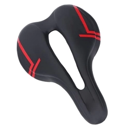 Gaeirt Spares Gaeirt Hollow Bike Cushion, Breathable Mountain Bike Saddle Cushion 100kg Weight Bear Microfiber PU Leather for Riding(Black Red)