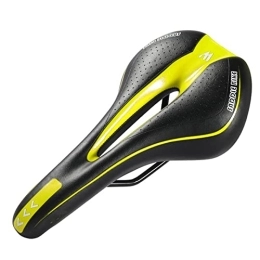 GAWDI Mountain Bike Seat GAWDI Comfortable Bicycle Saddle Mountain Bike PU Leather Cycling Seat Sponge Shockproof Cushion Multicolor Road Bike Part bicycle saddle (Color : MTB Yellow)