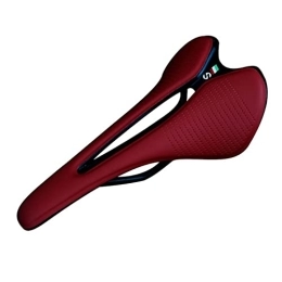 GAWDI Mountain Bike Seat GAWDI MTB Mountain Road Bike Saddle Seat Racing General Seat Cushion Light Weight Comfortable Leather Bicycle Seat Cycling Accessories bicycle saddle (Color : Red)