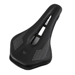 SiNyor Spares Gel Bike Seat Ultralight Mountain Bicycle Saddle MTB Short Nose Road Bike Seat PU Leather Hollow Prostatic Saddle Bicycle Parts Road Bike Seat (Color : Black)