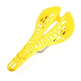 GHJKBJ Spares GHJKBJ Bike saddle MTB Bike seat, Super Light Plastic Bicycle Saddle, Mountain Bike Saddle Seat 6 Colors Breathable PVC Cushion Bicycle parts (Color : Yellow)