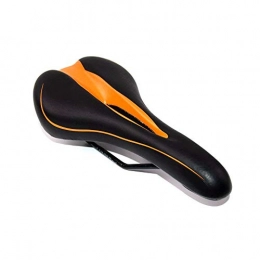 GJZhuan MTB Bike Saddle Mountain Road Bicycle Seat Hollow Soft Cushion PU Leather Black Orange Color