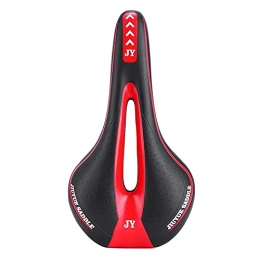 HEZHANG Mountain Bike Seat HEZHANG Cycling Equipment Mountain Bike Seat Cushion, Comfortable Silicone Bicycle Saddle, Hollow Breathable Bicycle Seat, Universal Installation, Red, 27×14.5Cm