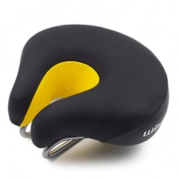 JIBO Mountain Bike Seat JIBO Bicycle Saddle MTB Road Adult Comfortable Open Noseless Bike Front Cushion Cycling Saddle Exercise Bicycle Seat Parts, Yellow