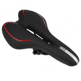 JQDMBH Spares JQDMBH Bike Saddles Reflective Shock Absorbing Hollow Bicycle Saddle PVC Fabric Soft Mtb Cycling Road Mountain Bike Seat Bicycle Accessories (Color : Red)