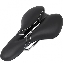 KDOAE Spares KDOAE Comfortable Road Mountain Bicycle Saddle Bicycle Saddle Padded Seat Cushion Double Rear Wing Hollow Center Riding Cushion Waterproof Most Bikes (Color : Black, Size : 27.5x16cm)