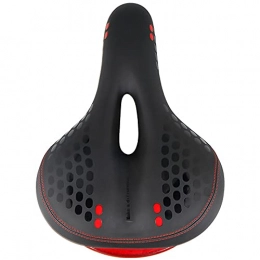 KDOAE Spares KDOAE Comfortable Road Mountain Bicycle Saddle Universal Mountain Bike Road Bike Saddle Hollow with Taillight Thickening Riding Cushion Most Bikes (Color : Red, Size : 28x19.5x10cm)