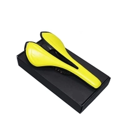 KUAIKUAI Mountain Bike Seat KUAIKUAI Bai Shi Wu 5 Colors Mountain&Road Bike Full Carbon Fibre With PU Leather Bicycle Front Seat Mat Saddle MTB Hollow Out (Color : Yellow)