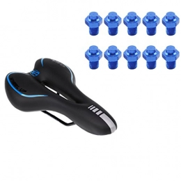 MagiDeal Mountain Bike Seat MagiDeal Cycling Bike Seat Thick Pad Hollow Bike Saddle + 10pcs Bike Pedal Screws Pedal Bolts