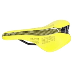 minifinker Mountain Bike Seat minifinker Mountain Bike, Microfiber Leather Ergonomic Design Mountain Bike Saddle Comfortable Soft for Road Bikes(Yellow)