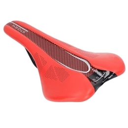 minifinker Mountain Bike Seat minifinker Mountain Bike Saddle, Breathable Universal Mountain Bike Microfiber Leather Soft Comfortable for Folding Bikes(Red)