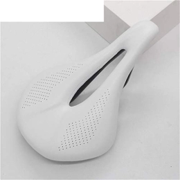 BINCIBH Mountain Bike Seat Mountain Bike Saddle, Mountain Bike Seat Pu+carbon Fiber Saddle Road Mtb Mountain Bike Bicycle Saddle For Man Cycling Saddle Trail Comfort Races Seat Red White Bicycle Seat (Color : White 155mm)