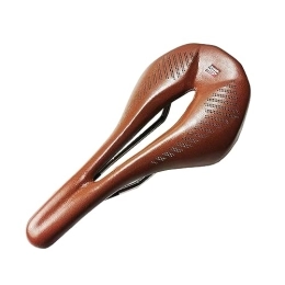 LVTFCO Mountain Bike Seat Mountain Bike Seat, Bicycle Seat Brown Imitation Leather Hollow Breath Light Weight Racing Bike Saddle