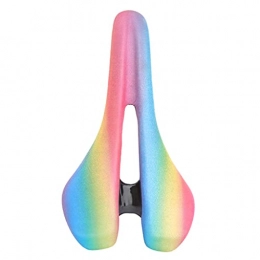 MSEKKO Mountain Bike Seat MSEKKO Bicycle saddle Bicycle Rainbow Saddle MTB Mountain Road Bike Hollow Saddle PU Leather Cycling Racing Seat Cushion