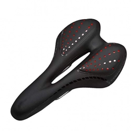 Bktmen Spares MTB Bicycle Bike Saddle Hollow Thick Soft Seat Cushion Ultra-light Wear Resistant PU Leather Surface Bicycle seat (Color : Black and Red)