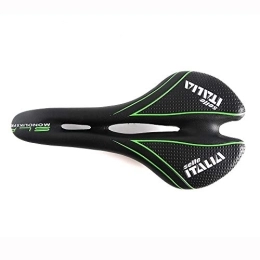 MTB Bicycle Saddle Ultralight Mountain Bike Seat Ergonomic Comfortable Wave Road Bike Saddle Cycling Seat Bicycle saddle (Color : Black green, Size : One size)