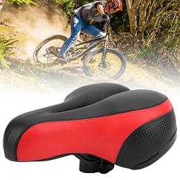 mumisuto Mountain Bike Seat mumisuto Bike Saddle, Microfiber Leather Hollow Carved Shock Absorber Mountain Bike Saddle Seat Relieve Pressure On Sensitive Parts (Black and red)