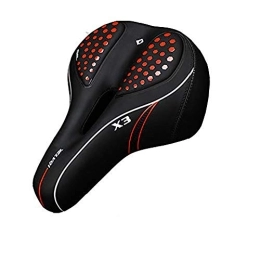 N /A Mountain Bike Seat N / A Bike Saddle, Memory Foam Bicycle Saddle with Taillight, Padded Leather Mountain Bike Seat Waterproof & Breathable Waterproof, Dual Spring Designed, Soft, Breathable, Fit Most Bikes