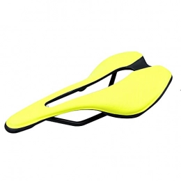  Mountain Bike Seat New Seat Cushion, Nylon Fiber Seat, Road Bike Seat, Artificial Mountain Bike Saddle Cushion, Hollow Seat Bag, Comfortable And Universal Riding Equipment (Color : Yellow)