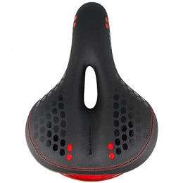 NgMik Mountain Bike Seat NgMik Bike Seat Clamps Bike Saddle Mountain Bike Road Hollow with Taillight Thickening Riding Cushion MTB Saddle (Color : Red, Size : 28x19.5x10cm)