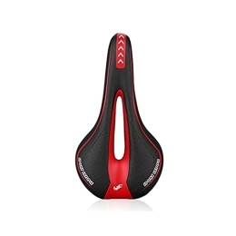 NIMUDU Mountain Bike Seat NIMUDU Mountain Bike Seat, Gel Bike Seat Silicone Gel Bicycle Saddle Seat MTB Road Bike Seat Breathable Hollow Mountain Bike Seat Racing Cycling Saddle Cushion (Color : Black Red)