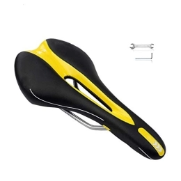 NJZYB Comfortable Bike Seat, Shockproof Gel Bicycle Saddle Padded, Professional Waterproof Road Bike Saddle, for Men, Women, Riding Bike, Mountain Bike,Yellow