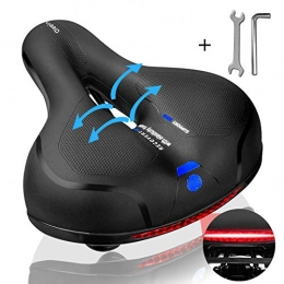 Oleein Mountain Bike Seat Oleein Bike Saddle, Comfort Bicycle Saddle, Waterproof Mountain Bike Seat, Breathable Bicycle Seat with Taillight Memory Foam, Gel MTB Bicycle Cushion Suitable for Mountain Bike, Folding Bike, Road Bike