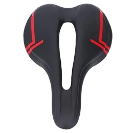 plplaaoo Mountain Bike Seat plplaaoo Mountain Bike Saddle, Microfiber PU Leather Bicycle Seat Cushion, Hollow Breathable Bicycle Saddle, Comfortable Bike Seat Cushion, Bike Seat for Road Riding(Red)