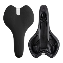 SAXTZDS Mountain Bike Seat SAXTZDS KAIX SHOP 3086 Bicycle Saddle PU Leather MTB Mountain Highway Road Bike Cycling Comfortable Breathable Bicycle Saddle (Color : Black silver)