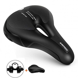 SHENKEY Bike Saddle, Comfortable Men Women Bicycle Seat Memory Foam Padded Cycling Saddle Cushion,Hollow and Ergonomic Bicycle Seat, Waterproof Wide Touring Saddle Replacement for MTB, Road Bikes