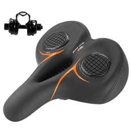 SM SunniMix Mountain Bike Seat SM SunniMix Mountain Bike Seat Wear Resistant Waterproof Non Skid Widen Thickened Comfortable Bicycle Saddle for Road Bike Outdoor Bikes Men Women, Orange