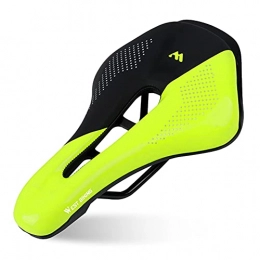 Soekodu Mountain Bike Seat Soekodu Bike Saddle Comfortable Professional Hollow Bicycle Seat Waterproof Breathable Bike Saddle for Women Men MTB Mountain Road Bike (Fluorescent Green)