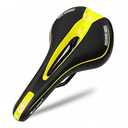 SHOULIEER Mountain Bike Seat Soft Bike Bicycle Saddle Pu Leather Comfortable Road Mountain Bike Seat Silica Gel Cushion Shockproof Front Seat Mat Black Yellow