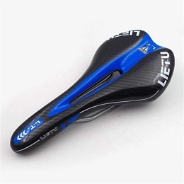 Sparrow Angel Mountain bike saddle Bicycle Saddle Road Bike Leather Carbon Saddle Pad Mtb Bike Front Cushion Cycling Gel Seat Cover Bike Parts (Color : BLACK BLUE)