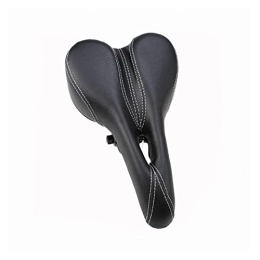 HFQNDZ Mountain Bike Seat TJY Bicycle Saddle Mountain Road Saddle Seats Hollow Design Soft PU Leather Cycling Seat Parts MTB saddle bike seads (Color : Black)