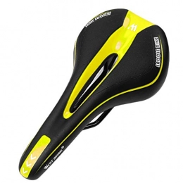 TTSJSM Spares TTSJSM Mountain Bike Seat Bicycle Saddle Ergonomic MTB Road Bike Perforated Seat Foam Cushioned Cycle Accessories Gel Bike Seat (Color : Yellow)