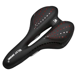 TTSJSM Spares TTSJSM Mountain Bike Seat MTB Mountain Bike Cycling Thickened Extra Comfort Ultra Soft Silicone 3D Gel Pad Cushion Cover Bicycle Saddle Seat Gel Bike Seat (Color : BLACK RED)