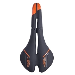 TTSJSM Mountain Bike Seat TTSJSM Mountain Bike Seat Wide MTB Bicycle Saddle Silicone Skidproof Saddle Road Bike Saddle Bicycle Seats Hollow Soft PU Leather Gel Bike Seat (Color : Black Orange)