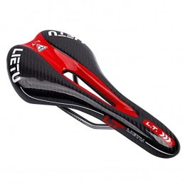 UKKD Spares UKKD Bike Seat Bicycle Seat Mtb Road Mountain Bike Saddle Triathlon Bmx Racing Shock Absorber Cycle Carbon Pattern Rack Cycling-Black Red