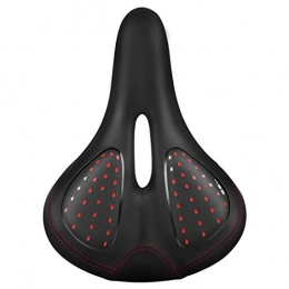 WAVENI Spares WAVENI Comfortable Bike Saddle Soft Bicycle Saddle with Taillight Breathable Comfort Mountain Bike Seat Cushion for Cruiser Road Bikes Touring Mountain Bike (Color : Black-red)