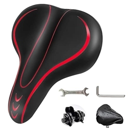 WBDZ Spares WBDZ New Mountain Bike Saddle, Ergonomic Gel Bike Saddle with Fitting Tool, Road Bikes, Mountain Bikes-Red